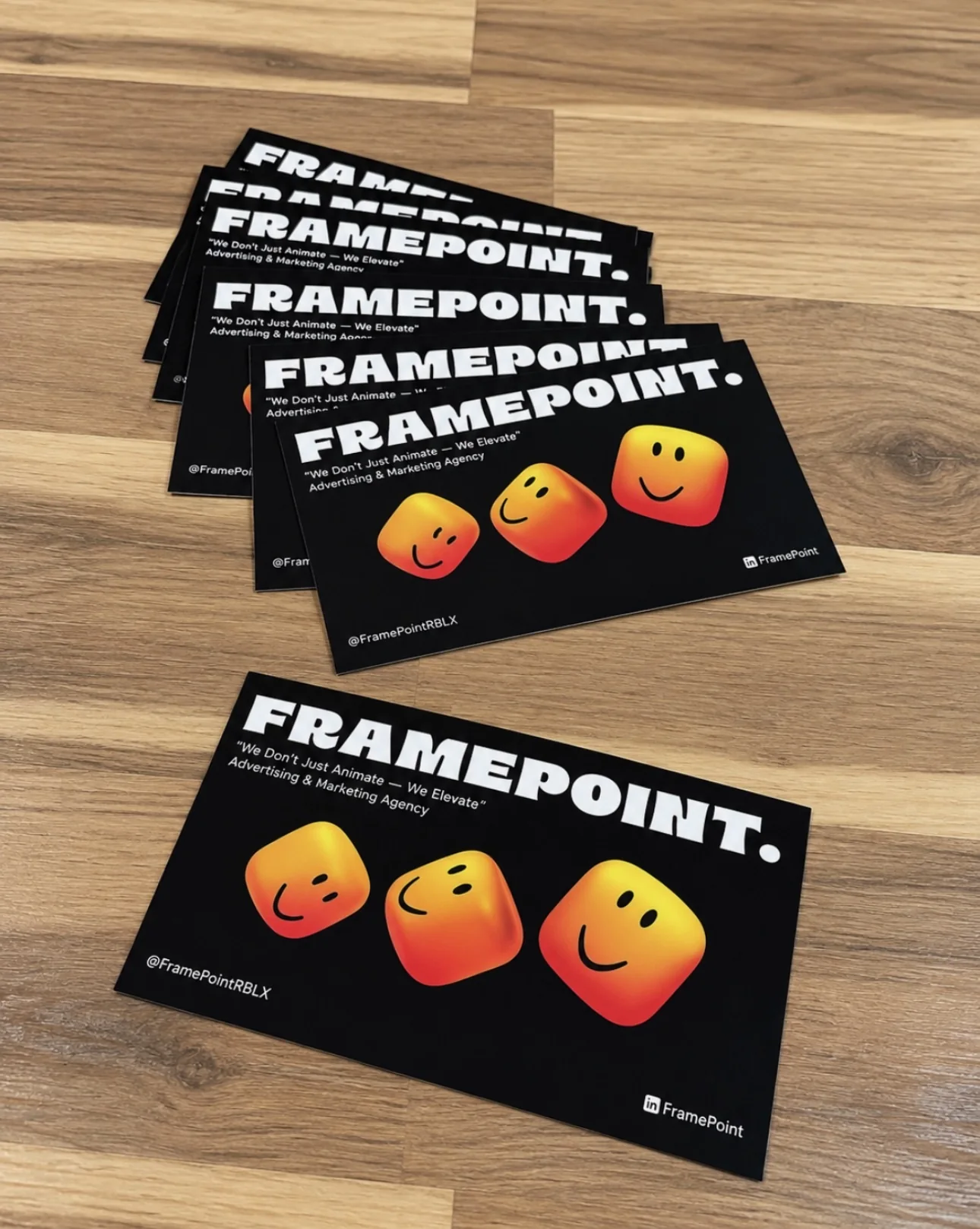 Framepoint cards featuring colorful Roblox characters